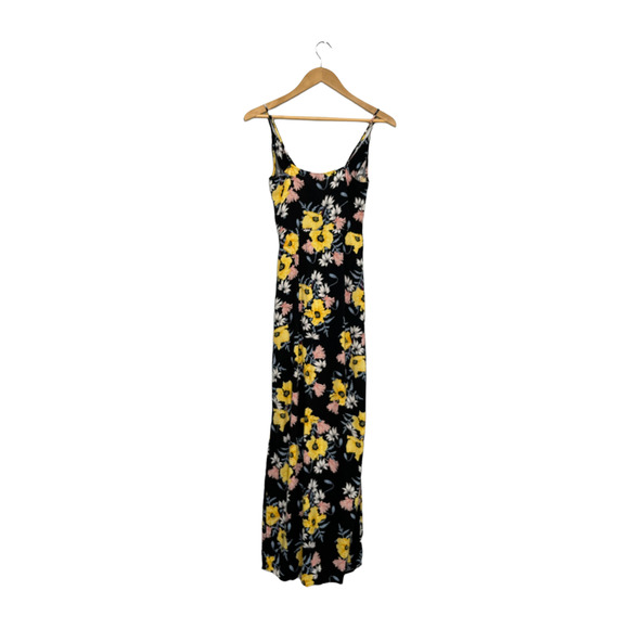 H & M Divided Floral Faux Wrap Maxi Dress Spaghetti Strap Black 2 - Picture 5 of 8